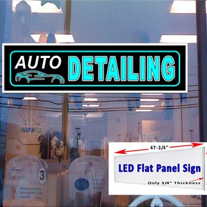 Auto Detailing Led panel plano caja de luz ventana signo 48 "x 12"
