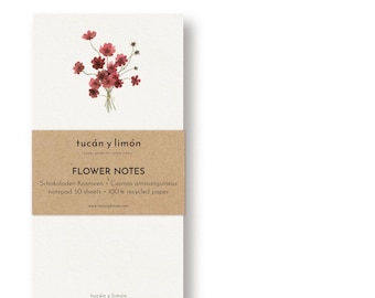 FLOWER NOTES Schokoladen-Kosmeen DINA6 schmal