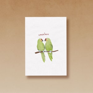 Lovebirds Hochzeitskarte gedruckt auf 100 % Recyclingpapier