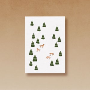 Pferde im Winterwald Weihnachtskarte gedruckt auf hochwertigem Recyclingpapier