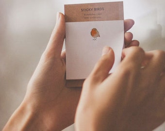 Sticky Birds Robin sticky notes made from 100% recycled paper