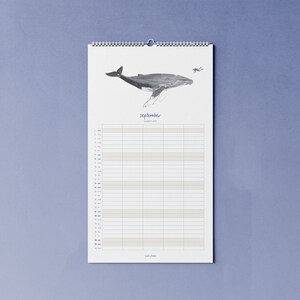 2024 calendar with whales A3 narrow for families or shared apartments made of beautiful recycled paper, 10 percent of the proceeds go to whale and dolphin protection image 7