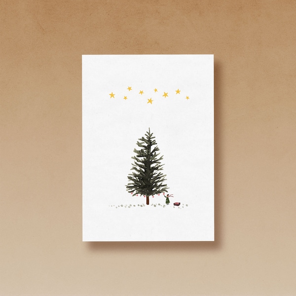 Tannenbaum Aquarell Postkarte A6