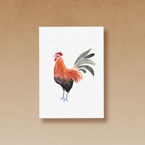 Henri Hahn postcard with watercolor illustration printed on 100% recycled paper image 1