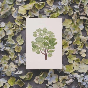 Carte postale aquarelle châtaignier A6