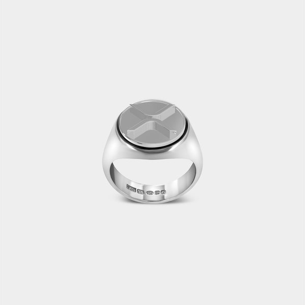 Large Ripple XRP Crypto Ring 925 Sterling Silver