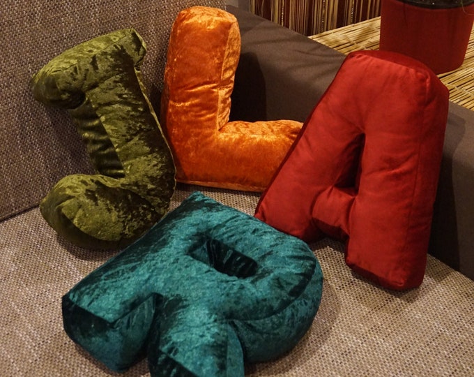 Crushed Velvet Letter Pillow/ Velvet Alphabet Pillow / Soft Letter