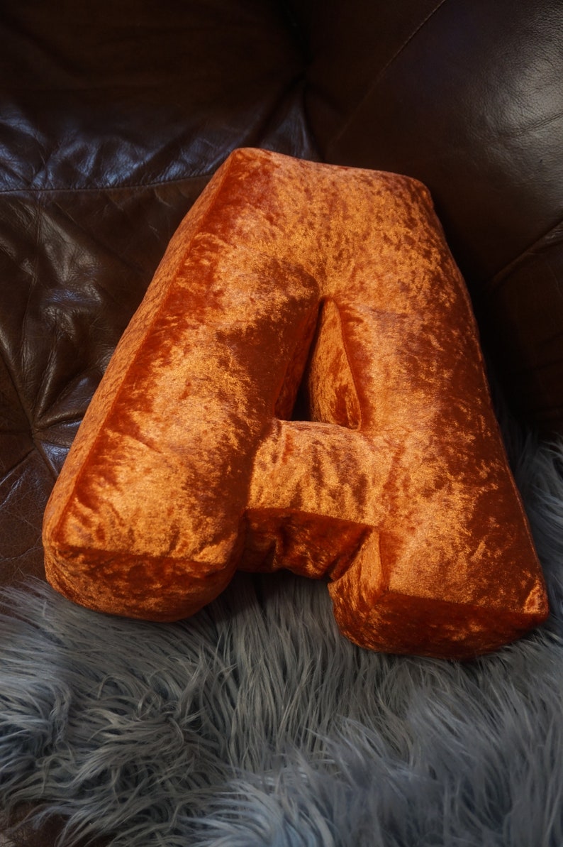 Crushed Velvet Letter Pillow/ Velvet Alphabet Pillow / Soft Etsy