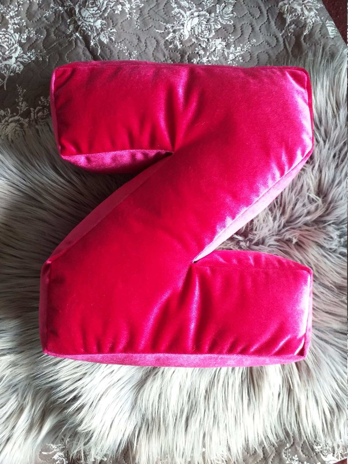 Crushed Velvet Letter Pillow/ Velvet Alphabet Pillow / Soft Etsy