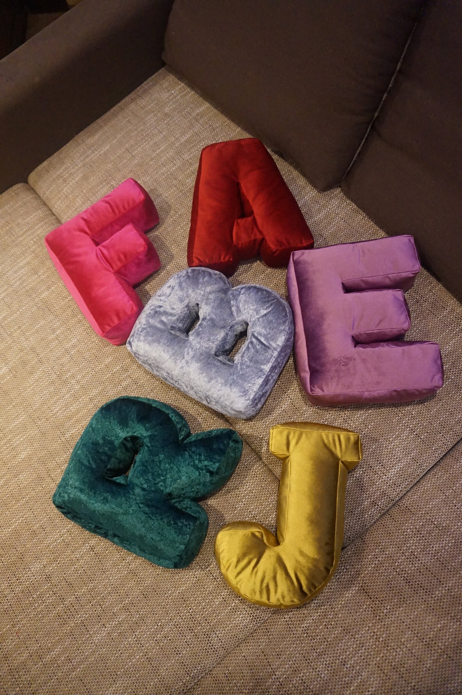 Velvet Letter Pillow/ Velvet Alphabet Pillow / Gold Letter Etsy