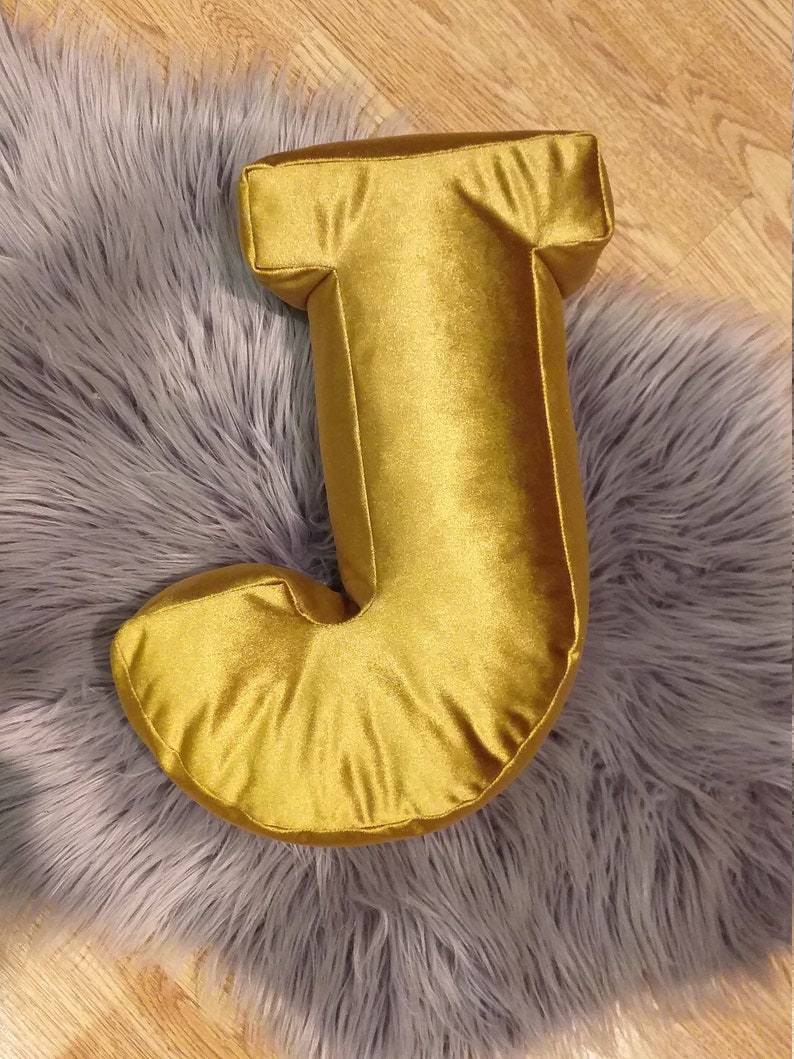 Velvet Letter Pillow/ Velvet Alphabet Pillow / Gold Letter Etsy