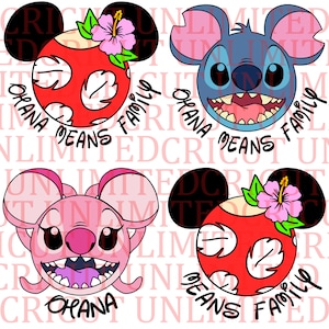 Ohana betekent familie SVG Lilo & Stitch muis oren digitaal