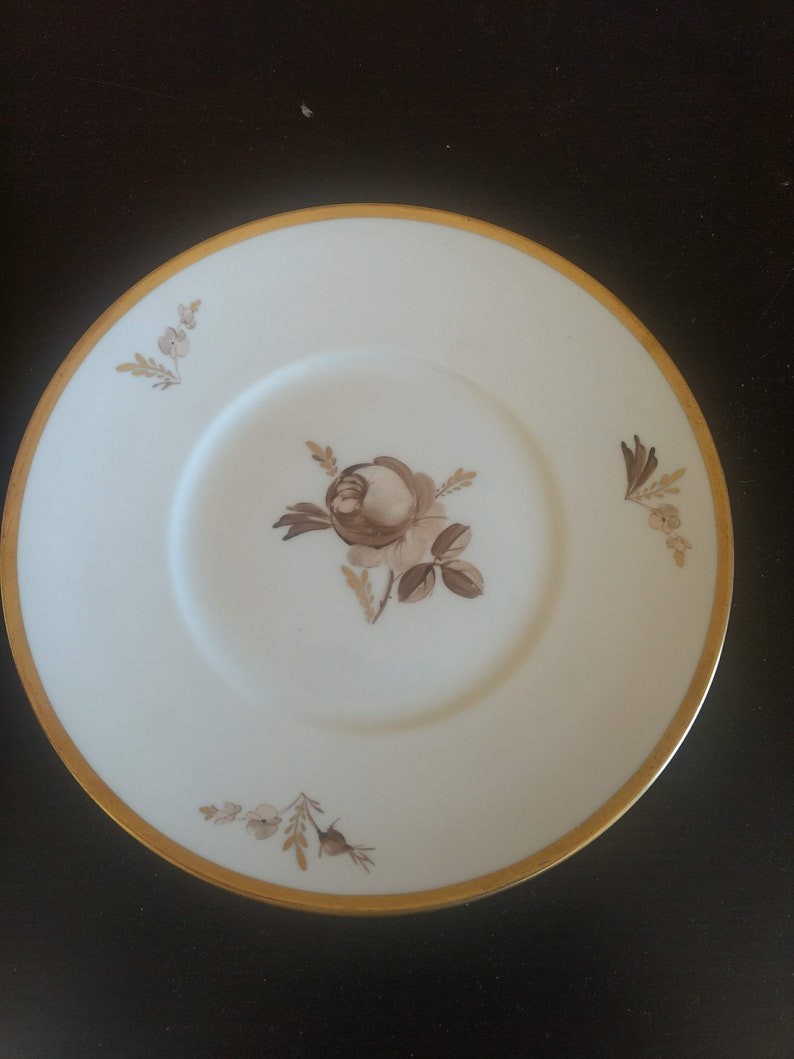 ROYAL COPENHAGEN fine china brown rose salad plate