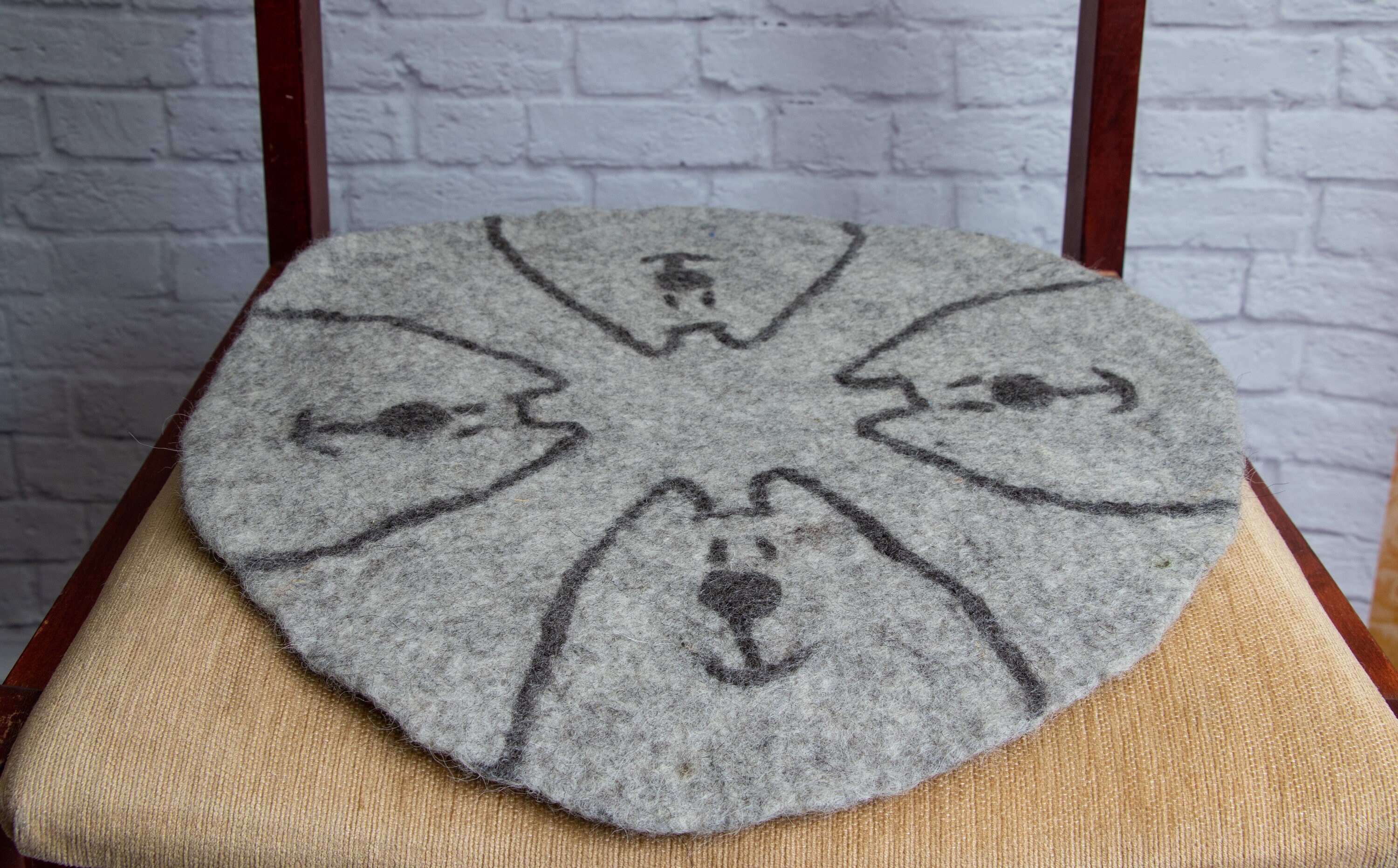 Handmade Sheepskin Felt Pad Round Chair Pad Felt Seat Etsy