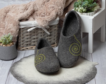 Handmade Felted Wool Slippers: Women's Warm Home Shoes