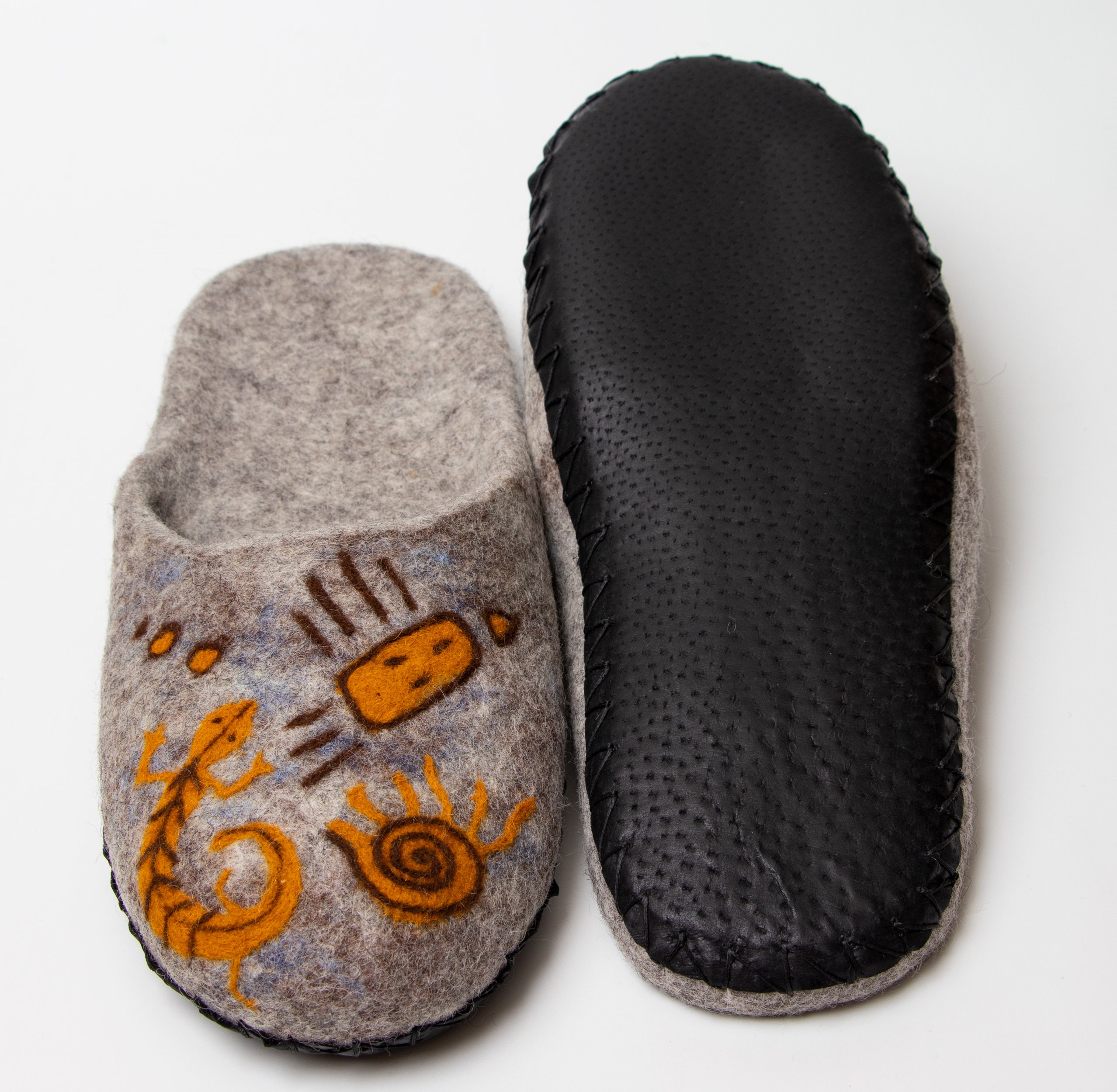 men's wool felt clogs