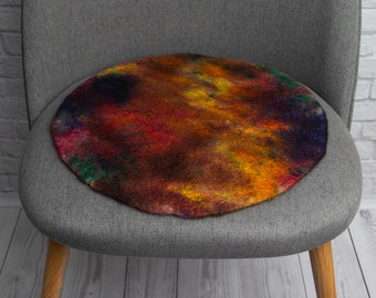 Round chair covers for decorating chairs - Felt wool chair throw ready to ship - Handmade felt wool throw blanket