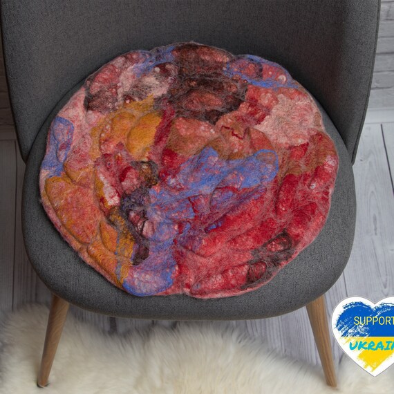 Abstract Custom Seat Cushion Handmade Felt Seat Pad Eco