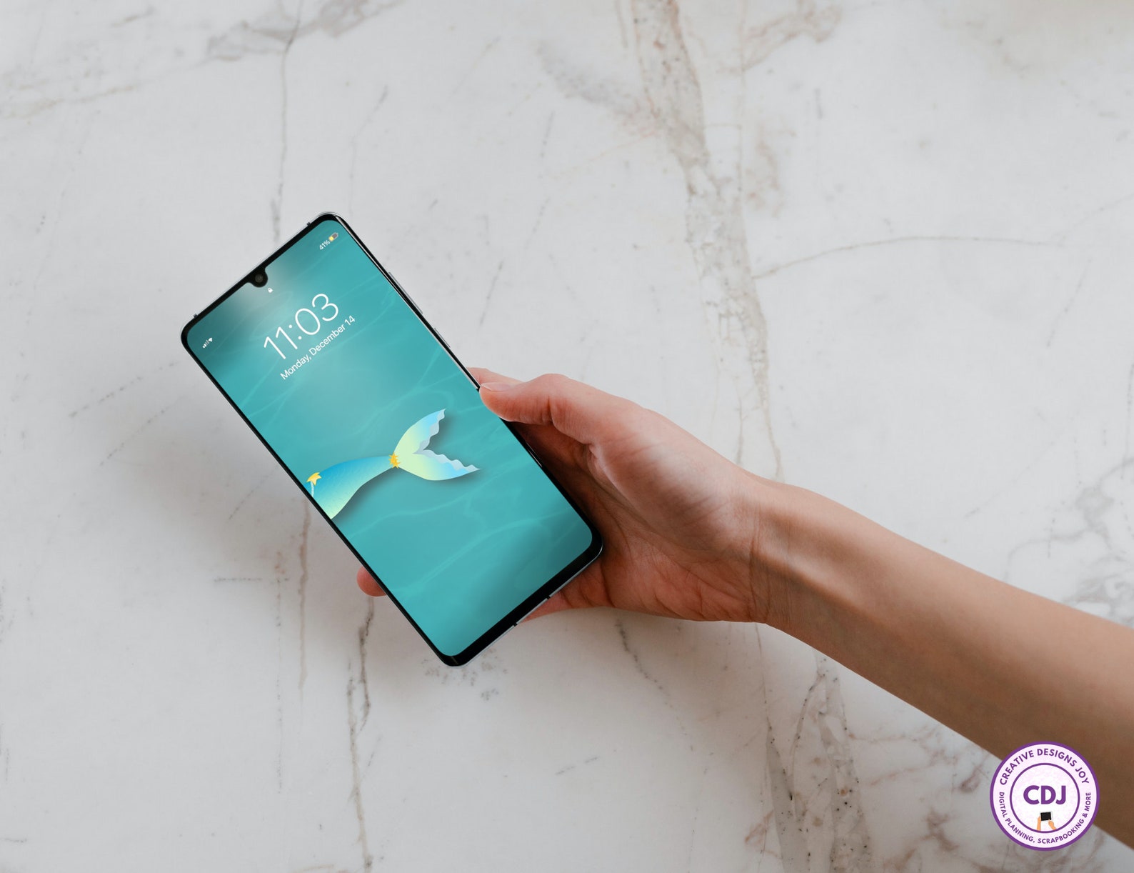 Mermaid Phone Wallpaper Mermaid Tail Blue Green Background - Etsy