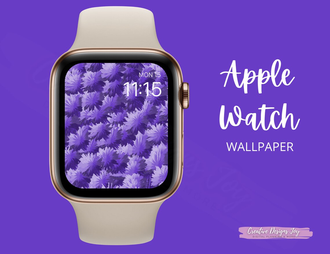 Apple Watch Wallpaper Fuzzy Purple Apple Watch Face Digital | Etsy