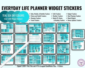 Teal Widget Stickers: Digital Planner, GoodNotes (Digital Download)