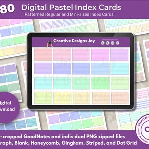 Digital Pastel Index Cards Clipart Scrapbooking Digital Planning Digital Notebooking for school or work