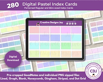 Pastel Index Cards Clipart: Digital Scrapbooking & Planning (Digital Download)