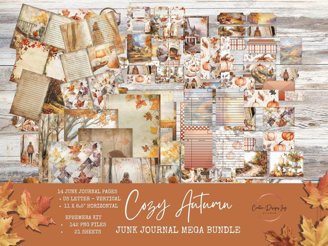Cozy Autumn Junk Journal Mega Bundle: Ephemera Kit - Etsy