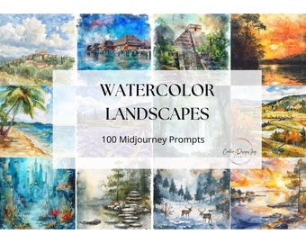 Watercolor Landscapes Midjourney Prompts Guide for AI Generated Images