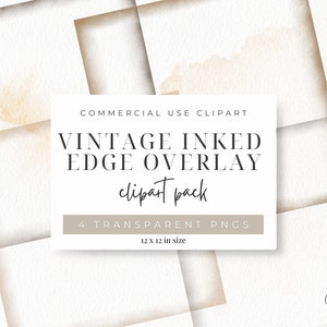 Superposition de scrapbooking vintage 12 x 12 bords encrés pour la journalisation numérique ou le scrapbooking, usage commercial