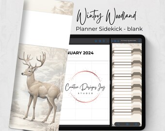 Planner Sidekick, Wintry Woodland, Neutral colors, for digital planners, journals, widget stickers, notes for GoodNotes and ZoomNotes