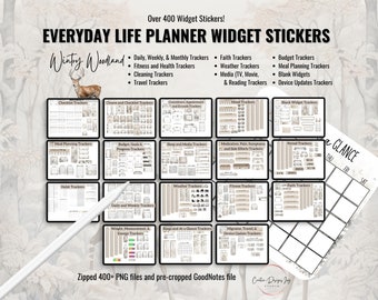 Widget Stickers for Digital Planners, Wintry Woodland