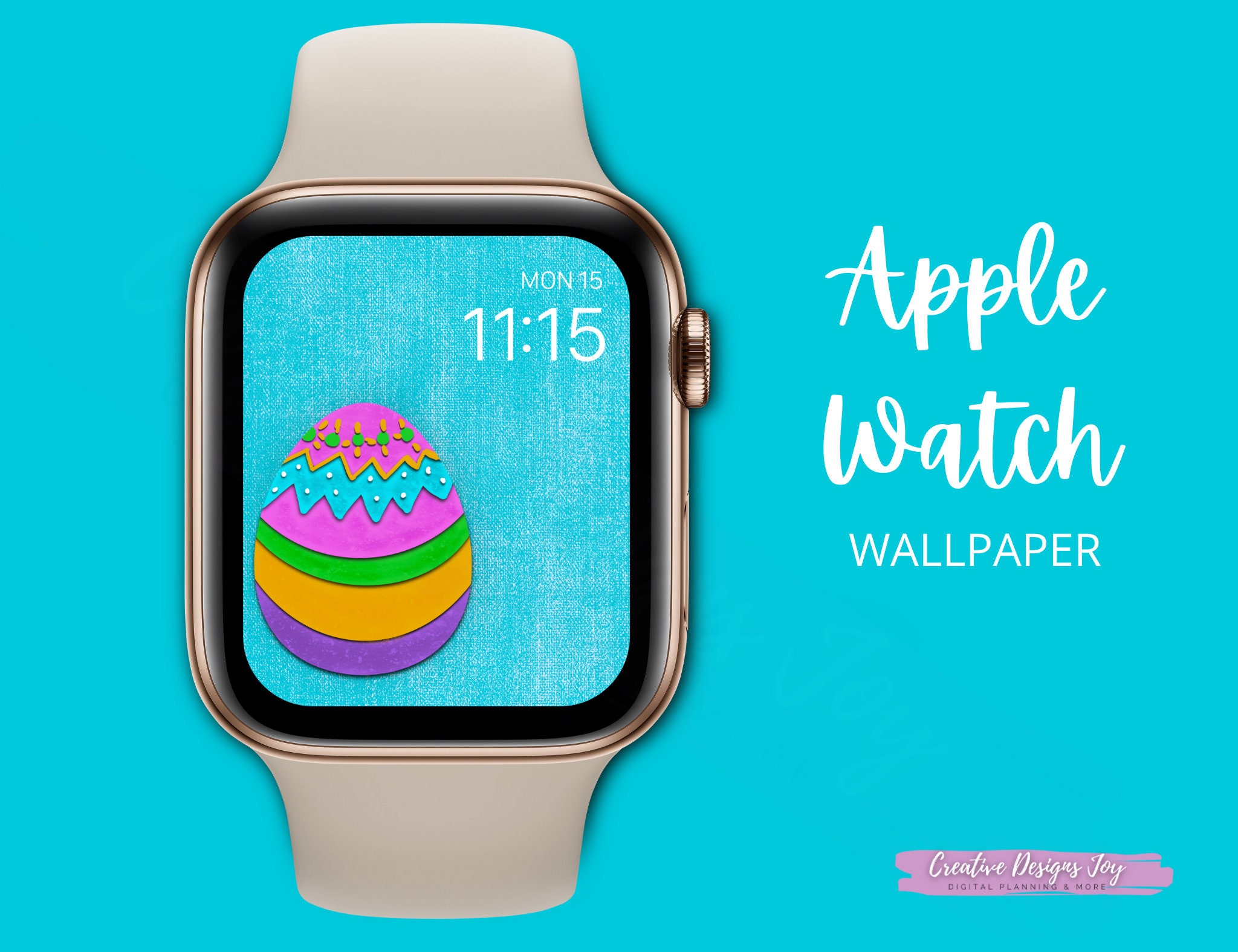 Apple Watch Wallpaper Bright Easter egg Apple Watch Face Etsy