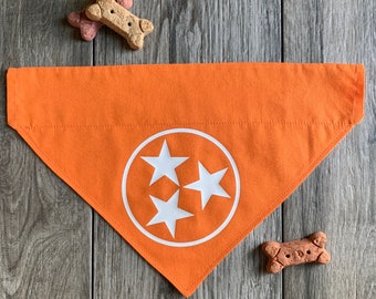 Dog Bandana, Over the Collar Dog Bandana, TN Tri Star Dog Bandana, TN Over the Collar Dog Bandana, Tennessee Flag Dog Bandana, Pet Neckwear