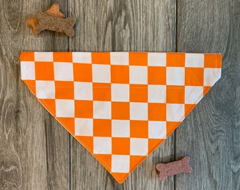 Dog Bandana, Over the Collar Dog Bandana, Custom Dog Bandana, Personalized Dog Bandana, Tennessee Dog Bandana, Checkerboard Dog Bandana