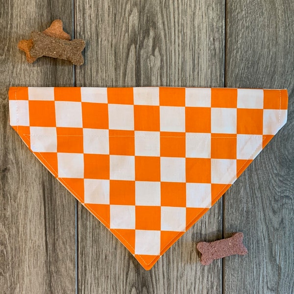 Dog Bandana, Over the Collar Dog Bandana, Custom Dog Bandana, Personalized Dog Bandana, Tennessee Dog Bandana, Checkerboard Dog Bandana