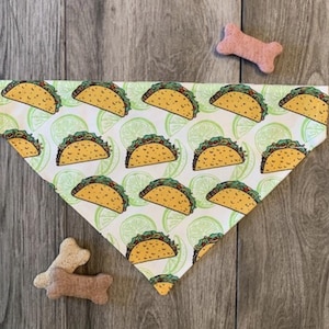 Dog Bandana, Over the Collar Dog Bandana, Cinco De Mayo, Taco, Taco Bandana, Happy Dog Bandana, Festive Dog Bandana, Taco Pet Bandana