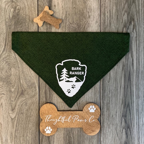 Dog Bandana, Over the Collar Dog Bandana, National Parks Dog Bandana, Hiking Dog Bandana, Adventure Dog Bandana, Bark Ranger, Camping Dog