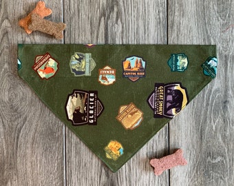 Dog Bandana, Over the Collar Dog Bandana, National Parks Dog Bandana, National Parks Gift, Adventure Dog Bandana, Hiking Dog, Camping Dog