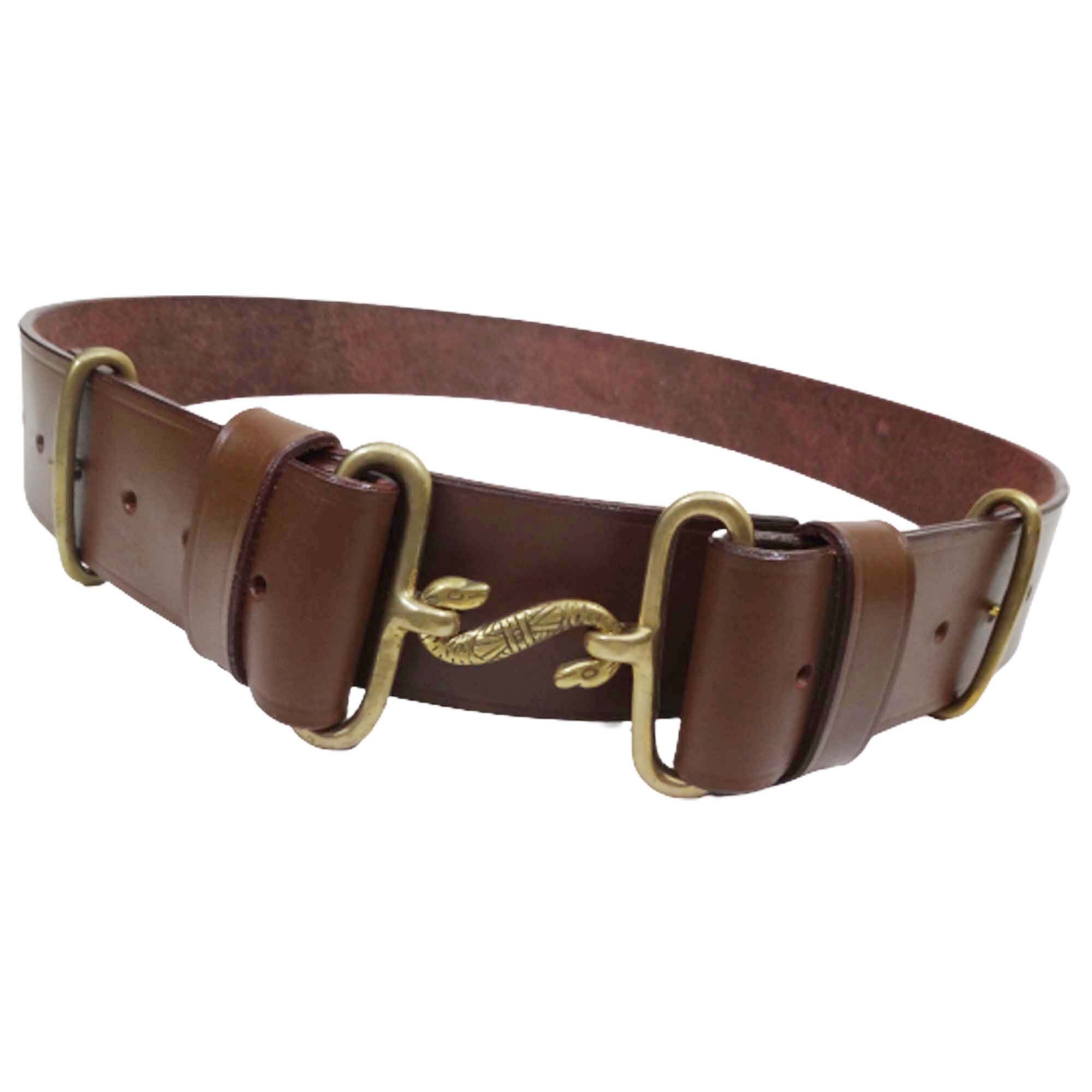 Warreplica British WW1 1914 Leather Walking Out Belt - Reproduction With Brass Snake Buckle, 55mm Width - View #8