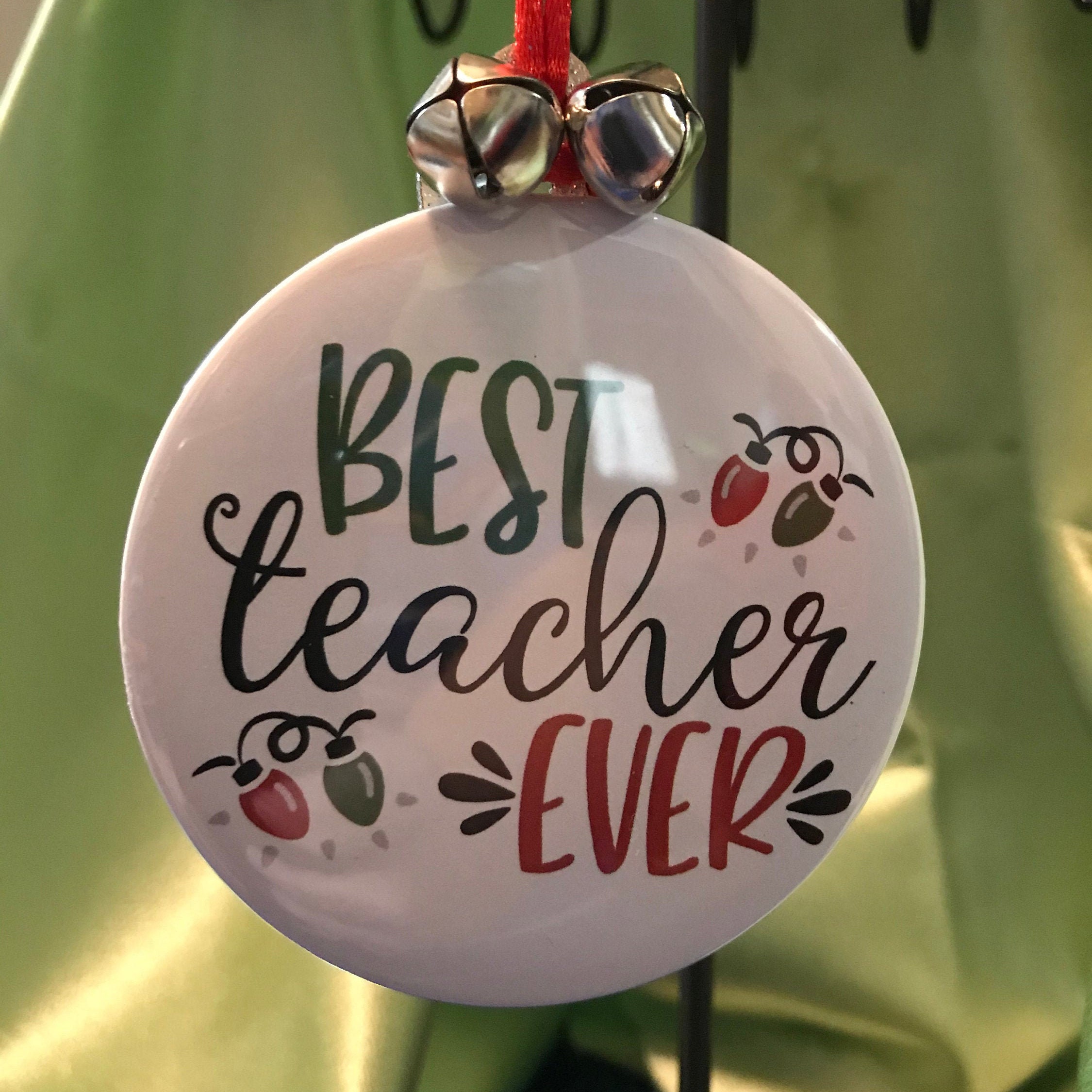 Download Best Teacher Ever 3 Holiday Ornament | Etsy