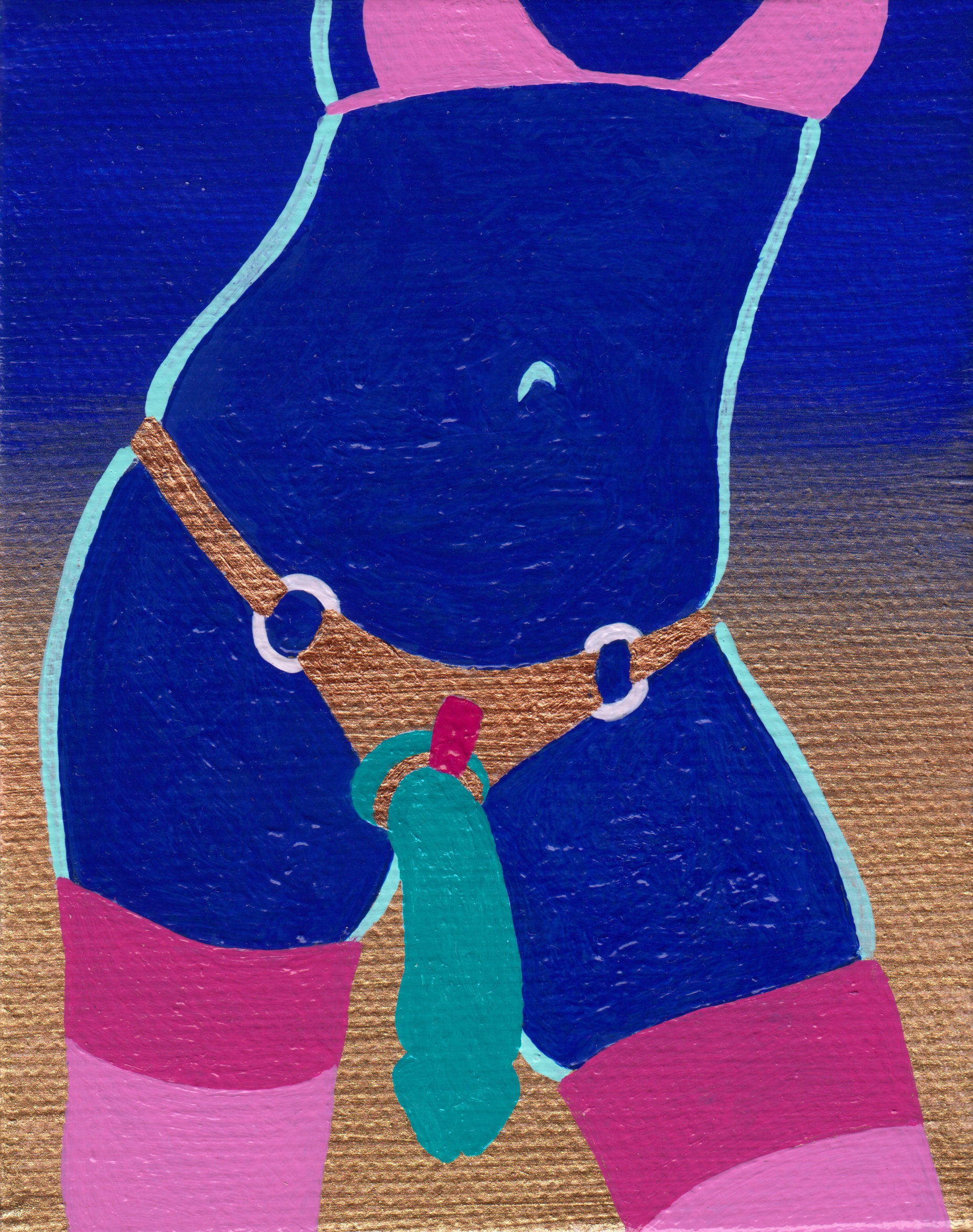 Erotic Mini Painting Unique Sexual Artwork BDSM Femdom