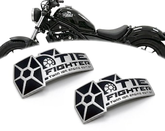 2 Pack flexible 3D stickers - Tie Fighter Twin Ion Engine Edition for Star Wars gift - Paint-safe - Weather resistant - 5in L x 2in W