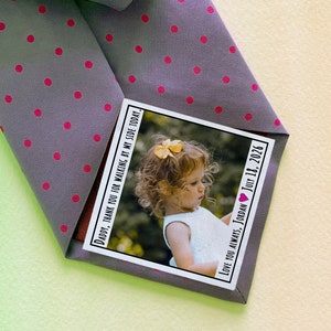 Dad Tie Label Suit Label, Picture Tie Patch Tie patch, Father of the Bride gift, Father of the Groom, Wedding gift Dad, Anniversary Gift