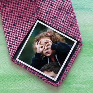 Father of the Bride Tie Label, PHOTO ONLY wedding gift, Little Girl, Tie Patch Father of The Groom, Custom Photo Thank You Dad, anniversary
