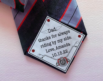 Tie Patch, Suit Label, Personalized Tie Patch,  Harley,  Father of the Groom, Thank You Dad Label, best man, stepdad, wedding, tags