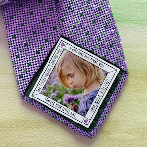 Dad Tie Label Suit Label, Picture Tie Patch Tie patch, Father of the Bride gift, Father of the Groom, Wedding gift for Dad, Anniversary Gift