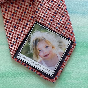 Dad Tie Label / Suit Label / Picture Tie Patch / Father of the Bride gift / Father of the Groom / Thank You Dad Label / Peel and Stick