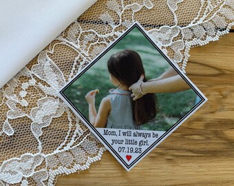 Mother of the Bride Gift / Mother of the Groom, Thank You Mom Label, Gift for Mom, Wedding Favors, Picture Patch, Photo Label, From daughter
