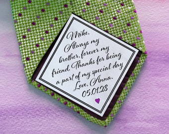 Brother of the Bride  / Tie Patch brother of the groom / Thank You Dad, brother of the bride gift / Gifts for brothers, Wedding Gifts, I Do